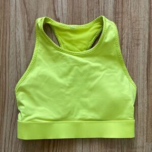 Fabletics Womens High Neck Yellow Sports Bra XS EUC